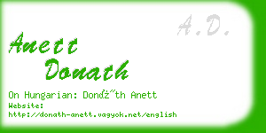 anett donath business card